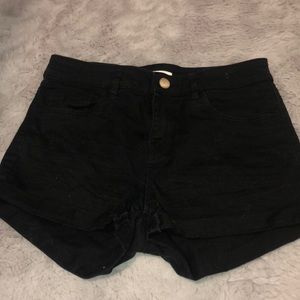 black h&m denim shorts
